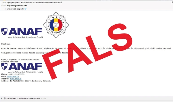 IMPORTANT! Noi mesaje false se trimit in numele ANAF