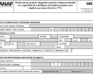 Cum trebuie depus formularul 088 la inregistrarea in scopuri de TVA