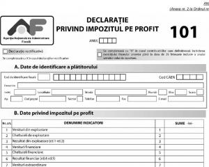 Declaratia 101, care trebuie depusa pana la 25 martie, a fost modificata