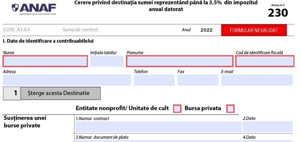REMINDER ANAF: 25 mai 2023 este termenul limita pentru depunerea formularului 230
