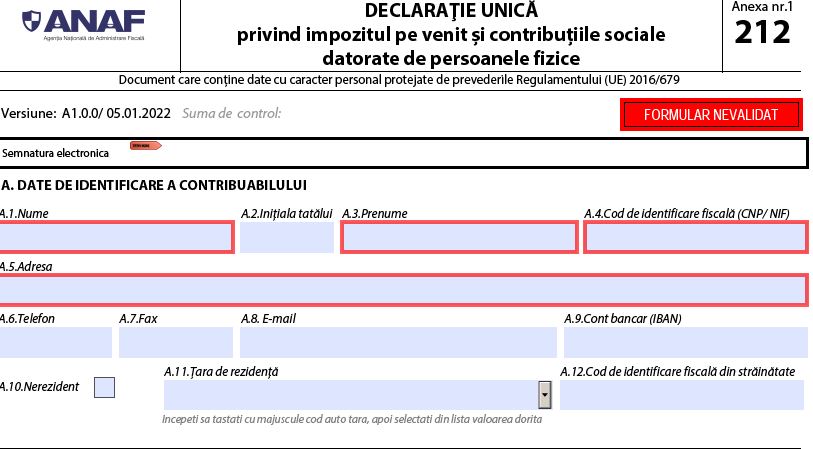 Noua Declaratie unica 2022. Vezi ce va cuprinde formularul in acest an