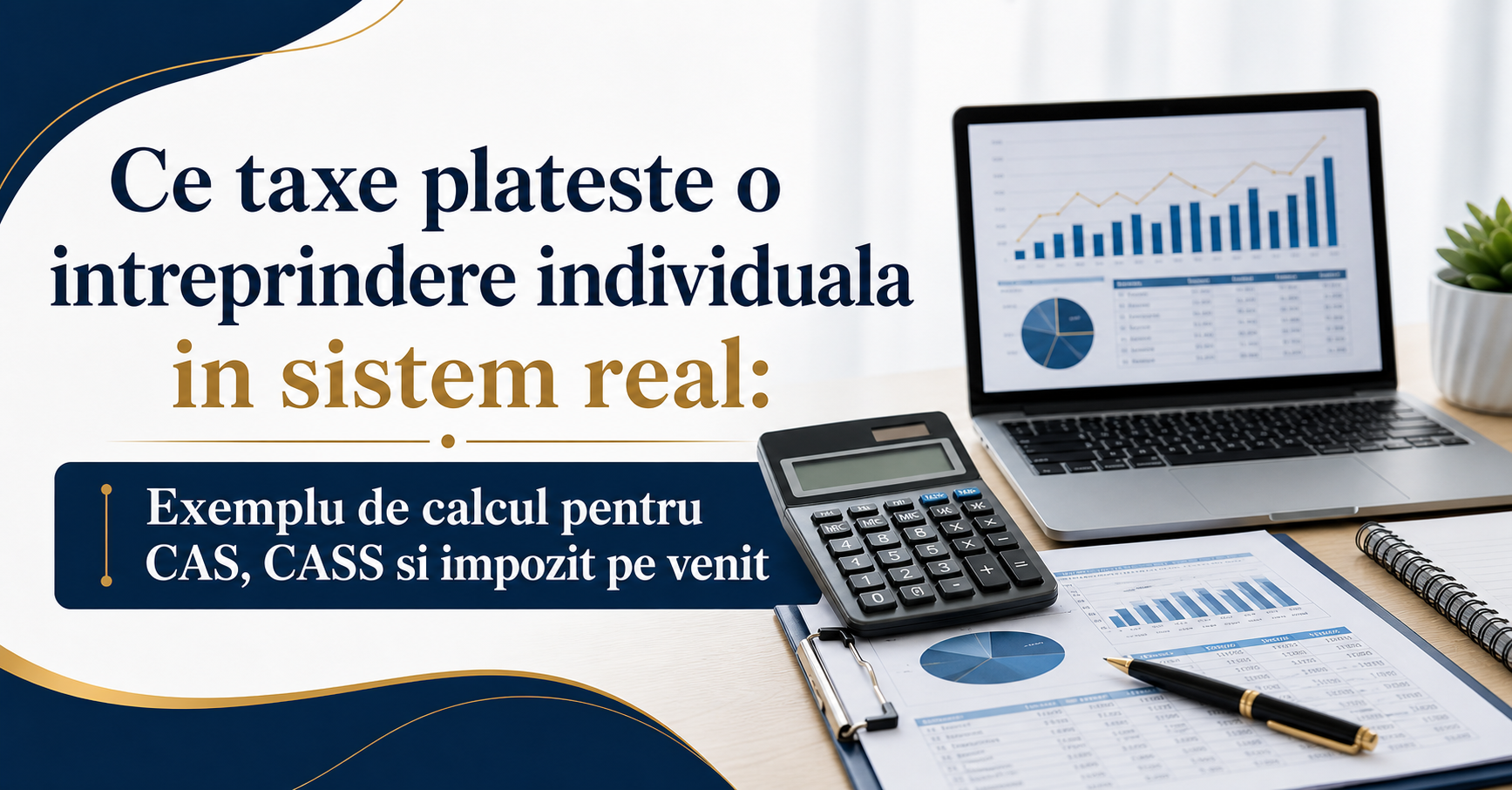 Ce taxe plateste o intreprindere individuala in sistem real: Exemplu de calcul pentru CAS, CASS si impozit pe venit