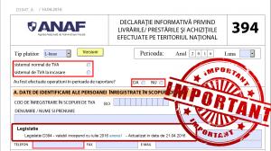 ANAF aduce noi modificari Declaratiei 394: formularul va fi completat din octombrie in loc de august?