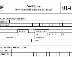 Ordinul ANAF nr. 3495/2015 - introduce formularul 014